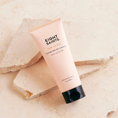 Eight Saints texture closeup highlighting pink kaolin and purifying clays.