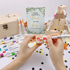 EIGTWEN wooden box forms a neat storage base for blocks and markers