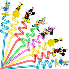 Einponny mouse straws collection; 25-piece colorful set for kids parties.
