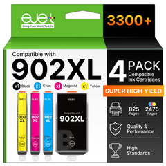 ejet 902XL black cartridge for HP printers delivers high-yield printing
