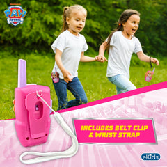 ekids walkie-talkies side button for easy push-to-talk action.