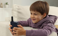 ekids walkie talkie push to talk button simplifies chat for kids.