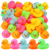 EKisemio 50pc mini rubber ducks for colorful bath time fun
