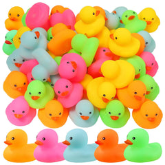 EKisemio 50pc mini rubber ducks for colorful bath time fun