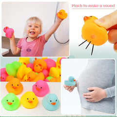 EKisemio squeezable mini ducks squeak toy for classroom prizes