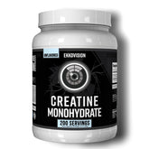 Ekkovision Creatine bottle close-up showing micronized powder for easy mixing