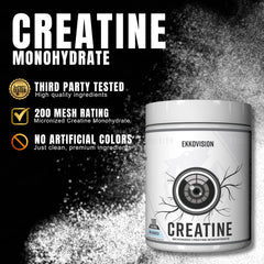 Ekkovision unflavored creatine scoop ready to mix into drinks