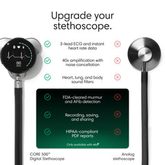 Eko CORE 500 AI insights enhance exam context during auscultation.