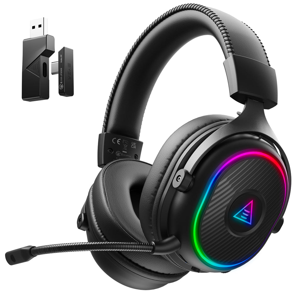 EKSA 2.4GHz wireless headset front view for versatile cross-device gaming