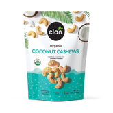 Elan Coconut Cashews glazed close-up, rich coconut glaze ideal for quick snacking.