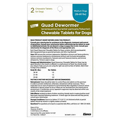 Beef-flavored chewables from Elanco Quad Dewormer are dog-friendly.