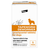 Elanco Tapeworm Dewormer tablets for dogs in a 5-count bottle.