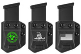 Elandor universal mag carrier shown in IWB/OWB with quick access design