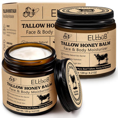 ELBBUB Whipped Tallow Cream texture on the face demonstrating deep hydration and a smooth finish