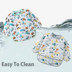ElecMotive bib pocket catches crumbs to reduce mess