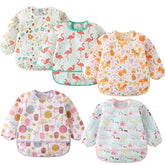 ElecMotive long sleeve bib for mealtime keeps clothes clean and comfortable.