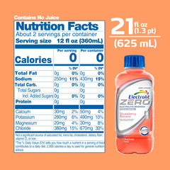 Electrolit Zero bottle side highlights convenient 21 fl oz size.