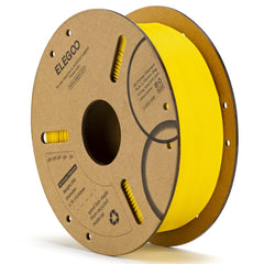 ELEGOO PLA yellow 1kg spool showing bright color and smooth winding for reliable prints.