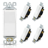 ELEGRP 3 Way Decorator Switch front view in glossy white for stylish control
