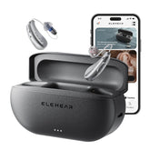 ELEHEAR Beyond charging case open, compact design for all-day use.