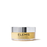 Elemis Pro-Collagen Cleansing Balm jar on counter for makeup removal and cleansing