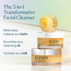 Warm hands using Elemis balm for a gentle 3-in-1 cleanse
