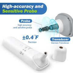 ELERA thermometer displays large LCD for easy viewing in dim rooms.