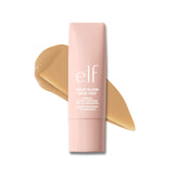 e.l.f. Halo Glow Skin Tint bottle demonstrates mineral SPF 50 protection.