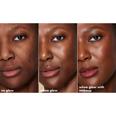 Peach shimmer texture on skin from e.l.f. Suntouchable Whoa Glow SPF 30