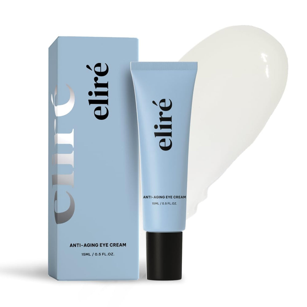 Eliré Eye Cream under-eye application shows fast-absorbing formula for refreshed eyes.