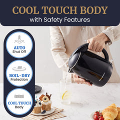 Elite Gourmet EKT1821 360-base shows cordless serving convenience from any angle.