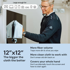 Elite Tech Gear portable eyeglass cleaning cloth for on-the-go lens care.
