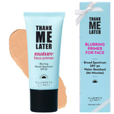 Elizabeth Mott Thank Me Later Primer bottle creates a lightweight base for smooth, long-wearing makeup.