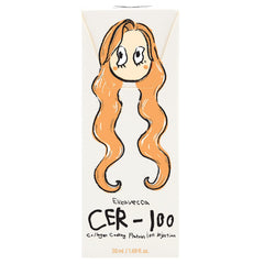 Elizavecca CER-100 cream texture close-up indicates rich conditioning for fatigued hair.