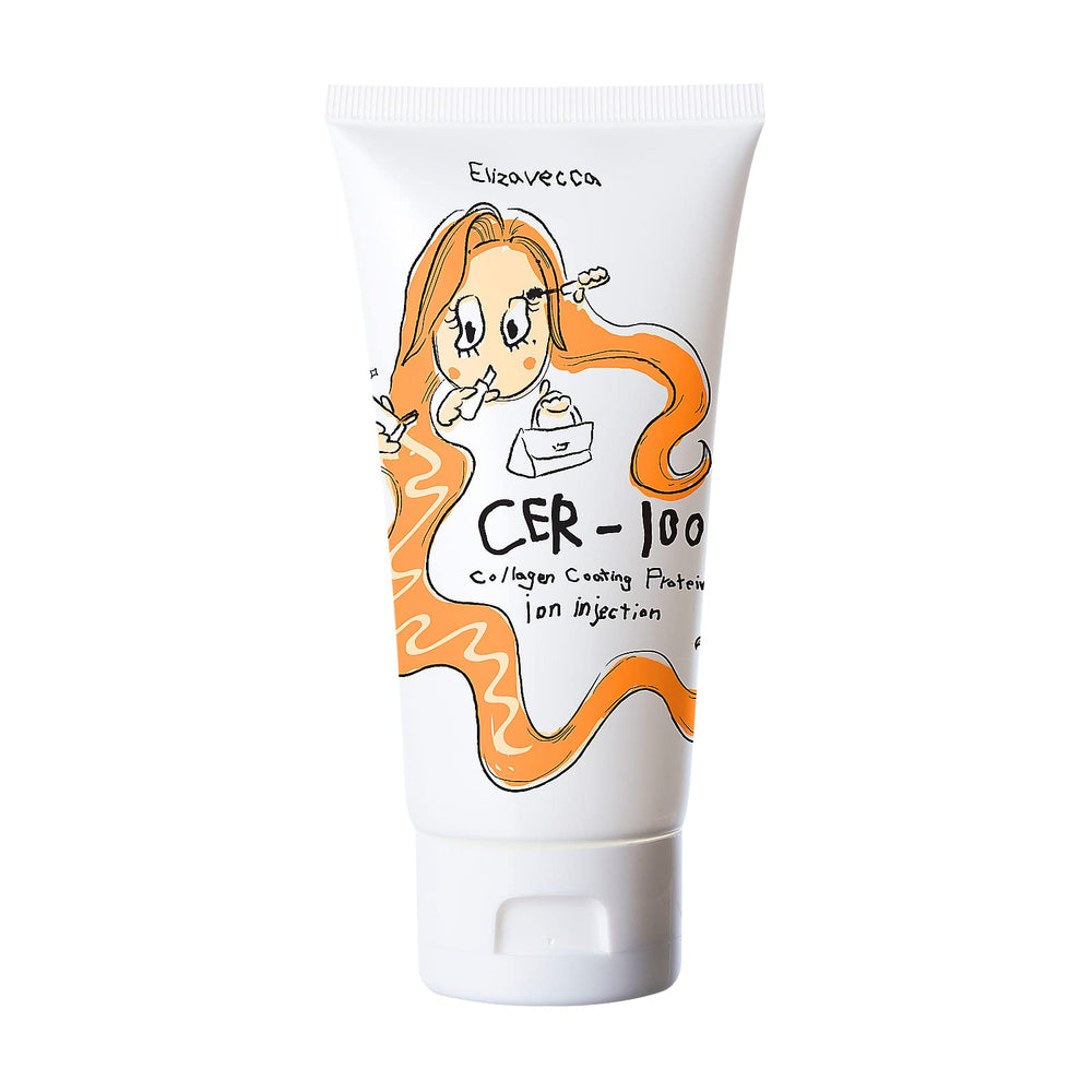 Elizavecca CER-100 hair essence bottle highlights hydration and smoother styling potential.