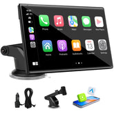 ELJBELG 7-inch carplay screen wireless setup enables quick pairing and a cable-free cockpit.