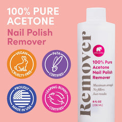 Ella Mila acetone remover with cotton pad prepared for soak-off.