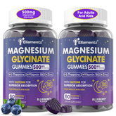 ELLAMENTZ Magnesium Glycinate Gummies bottle display for daily use.