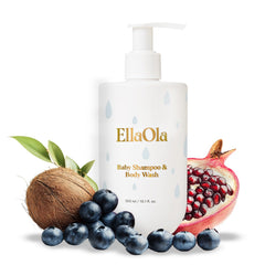 Ellaola Tear Free Baby Shampoo bottle demonstrates gentle cleansing for delicate skin.