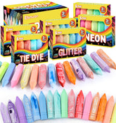 Ellinjan 36-pcs washable sidewalk chalk set for outdoor art play