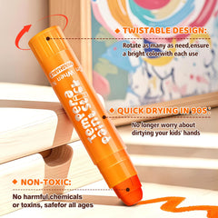 Ellinjan Tempera sticks are washable from skin and fabrics