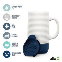 Ello Jane splash-resistant slider lid prevents spills during travel