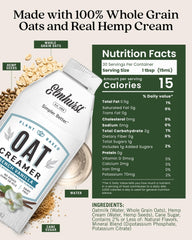 Steaming latte with Elmhurst 1925 oat creamer delivers silky texture and vanilla aroma
