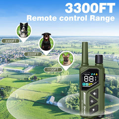 ELOOP three collars connected to one remote for multi-dog control.