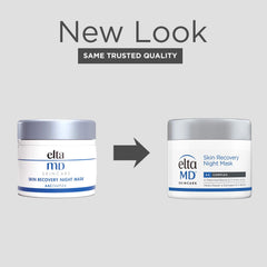 EltaMD Face-Neck Night Cream application demonstrates soothing, hydrating overnight care.