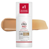EltaMD UV Clear tinted sunscreen bottle in compact travel size for everyday protection.