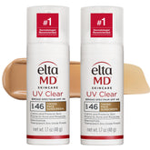 EltaMD UV Clear tinted sunscreen pump bottle for daily SPF 46 protection on sensitive skin