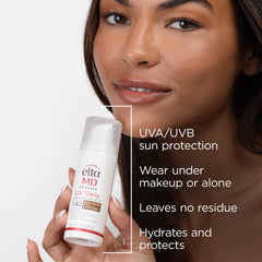EltaMD UV Daily Deep Tint SPF 40 pump dispenser shown for travel-ready use