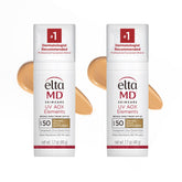 EltaMD UV Elements tinted moisturizer bottle with pump showing mineral protection and easy application
