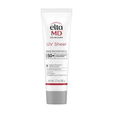EltaMD UV Sheer sunscreen tube front view showing SPF 50+ and oil-free performance.